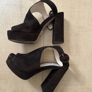Prada Suede Platform Heel